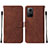 Funda de Cuero Cartera con Soporte Carcasa YB2 para Xiaomi Redmi Note 12S Marron