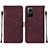 Funda de Cuero Cartera con Soporte Carcasa YB2 para Xiaomi Redmi Note 12S Rojo