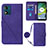 Funda de Cuero Cartera con Soporte Carcasa YB3 para Motorola Moto E13 Morado