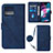 Funda de Cuero Cartera con Soporte Carcasa YB3 para Motorola Moto Edge 40 Pro 5G Azul