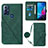 Funda de Cuero Cartera con Soporte Carcasa YB3 para Motorola Moto G Play Gen 2 Verde