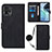 Funda de Cuero Cartera con Soporte Carcasa YB3 para Motorola Moto G72 Negro