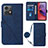 Funda de Cuero Cartera con Soporte Carcasa YB3 para Motorola Moto G84 5G Azul