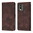 Funda de Cuero Cartera con Soporte Carcasa YB3 para Nokia C210 Marron