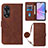 Funda de Cuero Cartera con Soporte Carcasa YB3 para Oppo A78 5G Marron