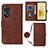 Funda de Cuero Cartera con Soporte Carcasa YB3 para Oppo Reno8 T 4G Marron