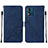 Funda de Cuero Cartera con Soporte Carcasa YB4 para Motorola Moto E13 Azul