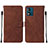 Funda de Cuero Cartera con Soporte Carcasa YB4 para Motorola Moto E13 Marron