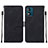 Funda de Cuero Cartera con Soporte Carcasa YB4 para Motorola Moto E13 Negro