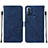 Funda de Cuero Cartera con Soporte Carcasa YB4 para Motorola Moto G Play (2023) Azul