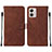 Funda de Cuero Cartera con Soporte Carcasa YB4 para Motorola Moto G53 5G Marron