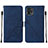 Funda de Cuero Cartera con Soporte Carcasa YB4 para Motorola Moto G72 Azul