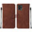 Funda de Cuero Cartera con Soporte Carcasa YB4 para Motorola Moto G72 Marron