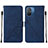 Funda de Cuero Cartera con Soporte Carcasa YB4 para Xiaomi Poco C55 Azul