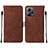 Funda de Cuero Cartera con Soporte Carcasa YB4 para Xiaomi Redmi Note 12 5G Marron