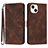 Funda de Cuero Cartera con Soporte Carcasa YX1 para Apple iPhone 13 Marron