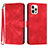 Funda de Cuero Cartera con Soporte Carcasa YX1 para Apple iPhone 14 Pro Max Rojo Rosa