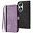 Funda de Cuero Cartera con Soporte Carcasa YX1 para Huawei Honor 90 5G Morado