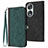 Funda de Cuero Cartera con Soporte Carcasa YX1 para Huawei Honor 90 5G Verde