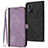 Funda de Cuero Cartera con Soporte Carcasa YX1 para Motorola Moto E13 Morado