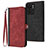 Funda de Cuero Cartera con Soporte Carcasa YX1 para Motorola Moto Edge 40 5G Rojo