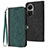 Funda de Cuero Cartera con Soporte Carcasa YX1 para Oppo Reno10 5G Verde