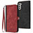 Funda de Cuero Cartera con Soporte Carcasa YX1 para Samsung Galaxy S21 FE 5G Rojo