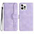 Funda de Cuero Cartera con Soporte Carcasa YX2 para Apple iPhone 13 Pro Max Purpura Claro