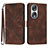 Funda de Cuero Cartera con Soporte Carcasa YX2 para Huawei Honor 90 5G Marron