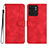 Funda de Cuero Cartera con Soporte Carcasa YX2 para Motorola Moto Edge (2023) 5G Rojo