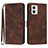 Funda de Cuero Cartera con Soporte Carcasa YX2 para Motorola Moto G 5G (2023) Marron