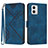 Funda de Cuero Cartera con Soporte Carcasa YX2 para Motorola Moto G53j 5G Azul