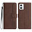 Funda de Cuero Cartera con Soporte Carcasa YX2 para Motorola Moto G73 5G Marron