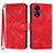 Funda de Cuero Cartera con Soporte Carcasa YX2 para Oppo A18 Rojo