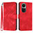 Funda de Cuero Cartera con Soporte Carcasa YX2 para Oppo Reno10 Pro 5G Rojo