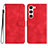 Funda de Cuero Cartera con Soporte Carcasa YX2 para Samsung Galaxy S22 5G Rojo