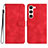 Funda de Cuero Cartera con Soporte Carcasa YX2 para Samsung Galaxy S23 5G Rojo