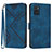 Funda de Cuero Cartera con Soporte Carcasa YX3 para Motorola Moto E22 Azul