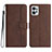 Funda de Cuero Cartera con Soporte Carcasa YX3 para Motorola Moto G Power 5G (2023) Marron