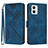 Funda de Cuero Cartera con Soporte Carcasa YX3 para Motorola Moto G73 5G Azul