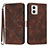 Funda de Cuero Cartera con Soporte Carcasa YX3 para Motorola Moto G73 5G Marron