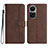 Funda de Cuero Cartera con Soporte Carcasa YX3 para Oppo Reno10 5G Marron