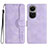 Funda de Cuero Cartera con Soporte Carcasa YX3 para Oppo Reno10 5G Morado