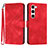 Funda de Cuero Cartera con Soporte Carcasa YX3 para Samsung Galaxy S22 5G Rojo