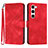 Funda de Cuero Cartera con Soporte Carcasa YX3 para Samsung Galaxy S24 5G Rojo