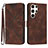 Funda de Cuero Cartera con Soporte Carcasa YX3 para Samsung Galaxy S24 Ultra 5G Marron