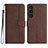 Funda de Cuero Cartera con Soporte Carcasa YX3 para Sony Xperia 1 V Marron