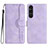 Funda de Cuero Cartera con Soporte Carcasa YX3 para Sony Xperia 1 V Morado