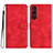 Funda de Cuero Cartera con Soporte Carcasa YX3 para Sony Xperia 1 V Rojo