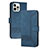 Funda de Cuero Cartera con Soporte Carcasa YX4 para Apple iPhone 13 Pro Max Azul